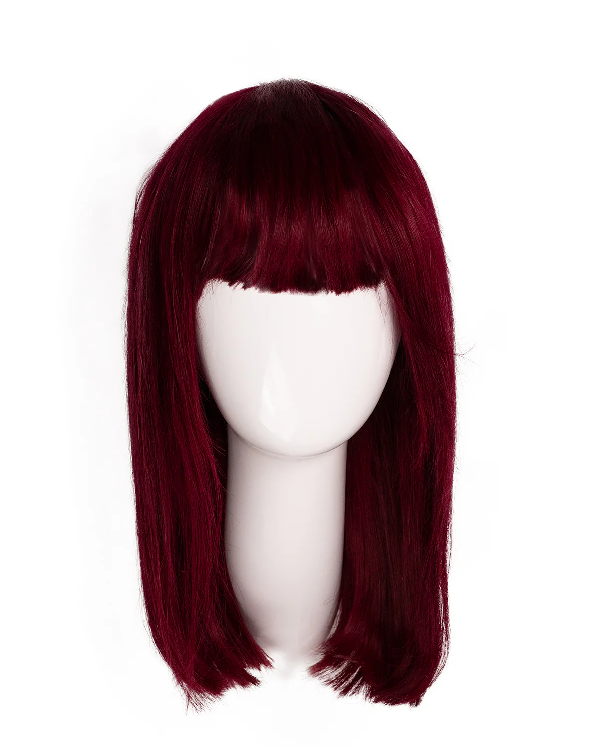 long bob with fringe human wig - 14" cherry red. - Image 6