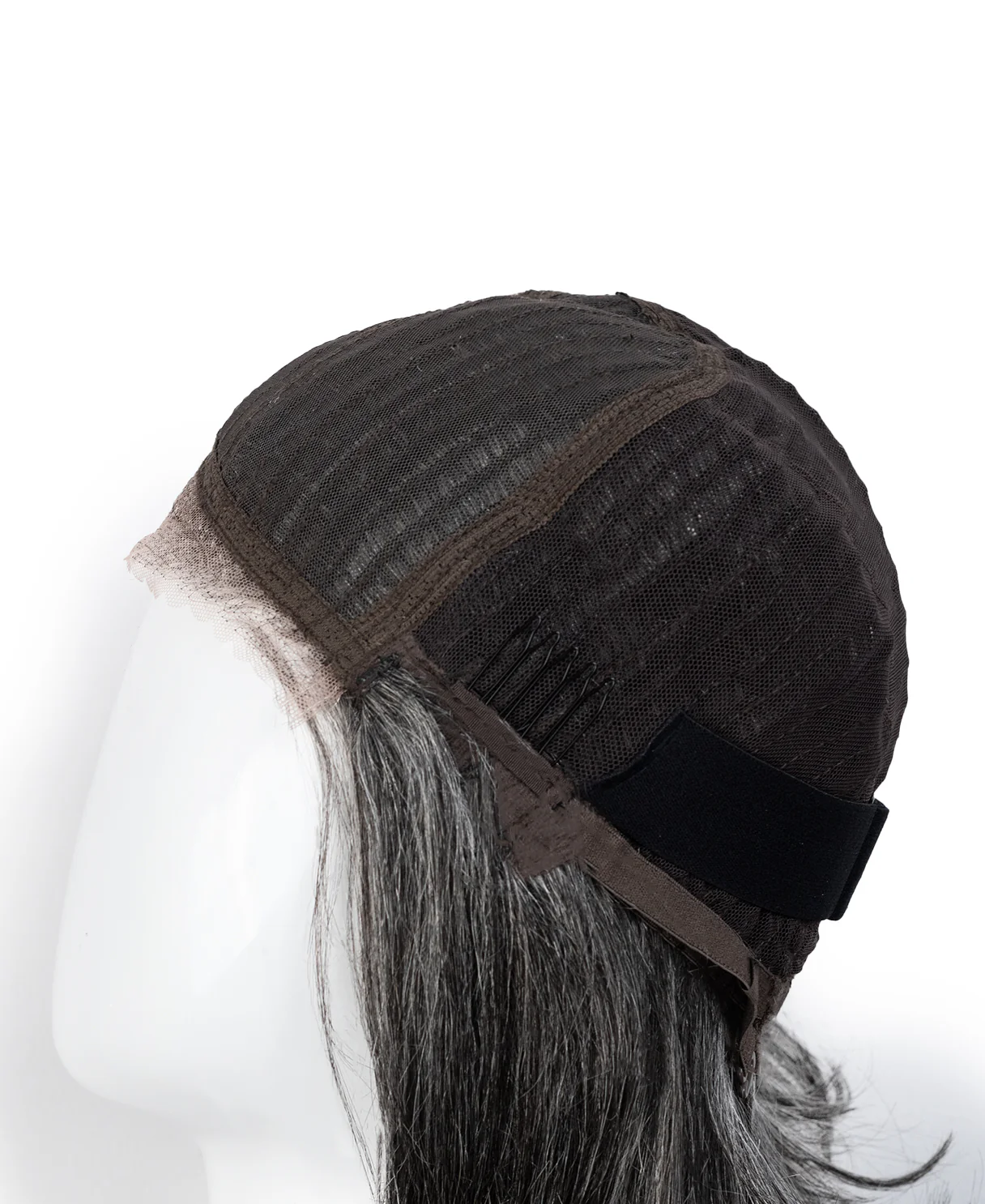 long bob with side part human wig - 10" salt and pepper. - Image 8