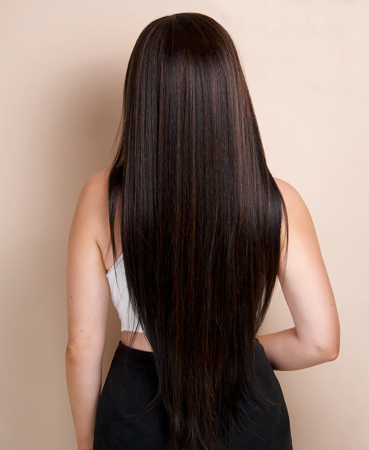 vegan fiber long layered wig - 32" dark highlights. - Image 4