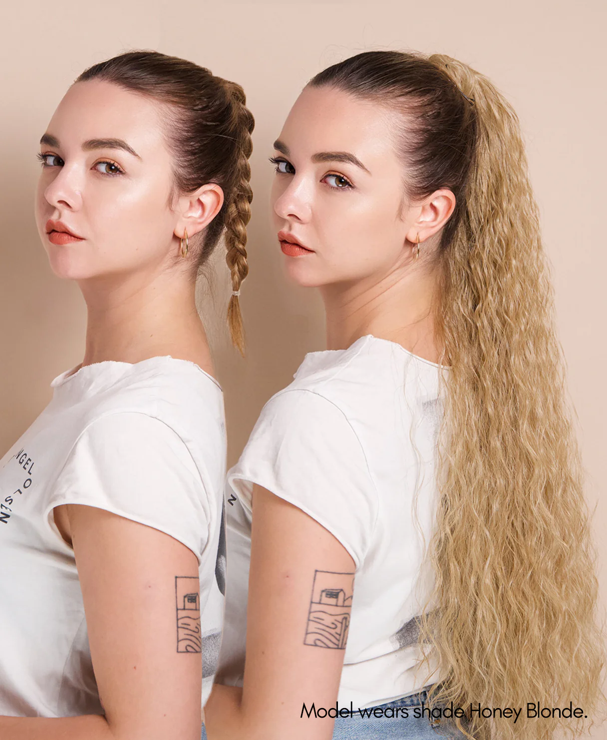 vegan fiber long wavy ponytail - platinum blonde 26". - Image 3
