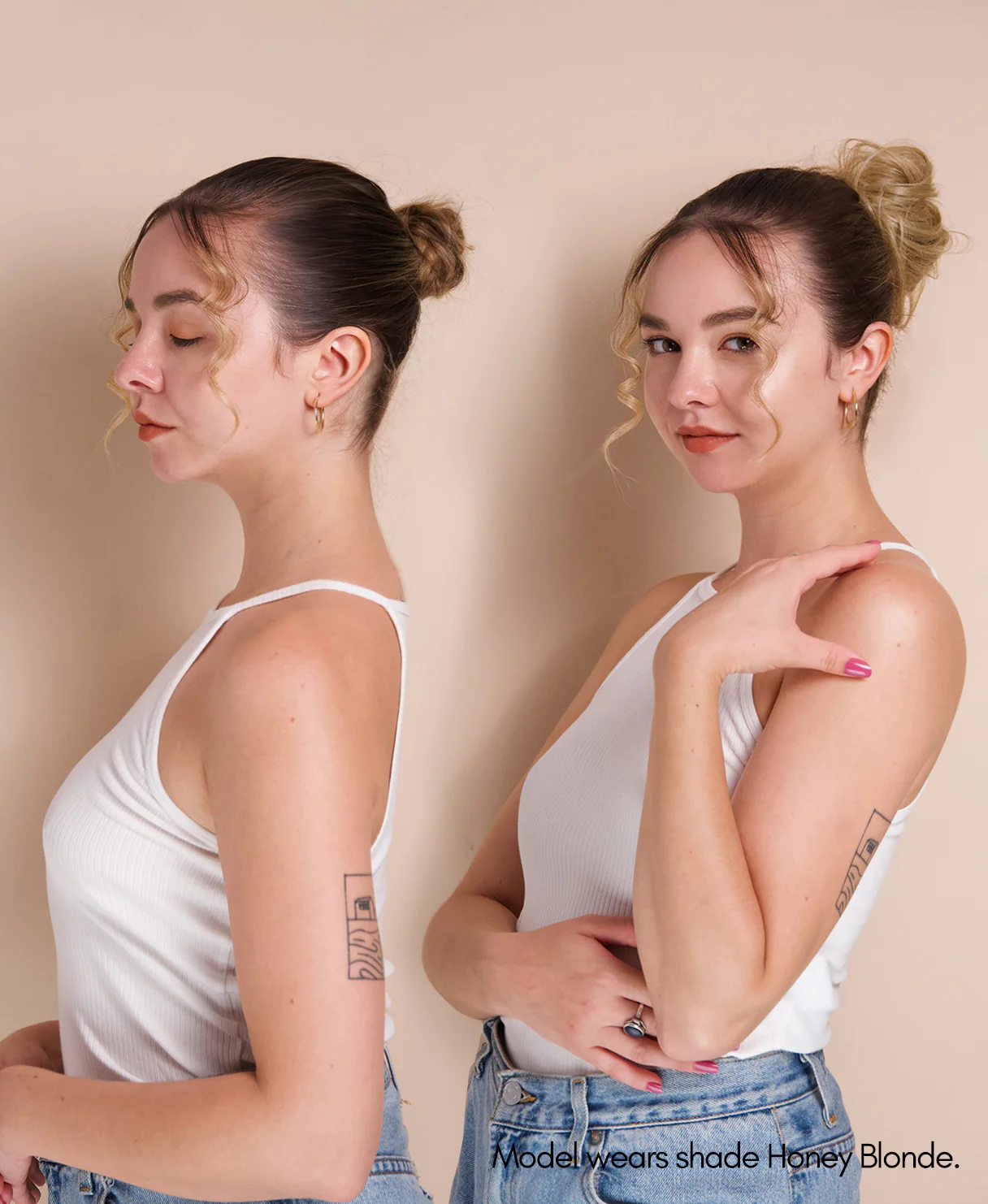 vegan fiber messy bun - champagne. - Image 3