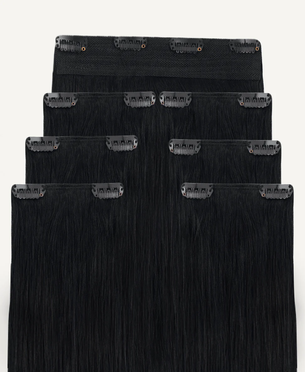 clip-in hair extensions jet black. - Image 3