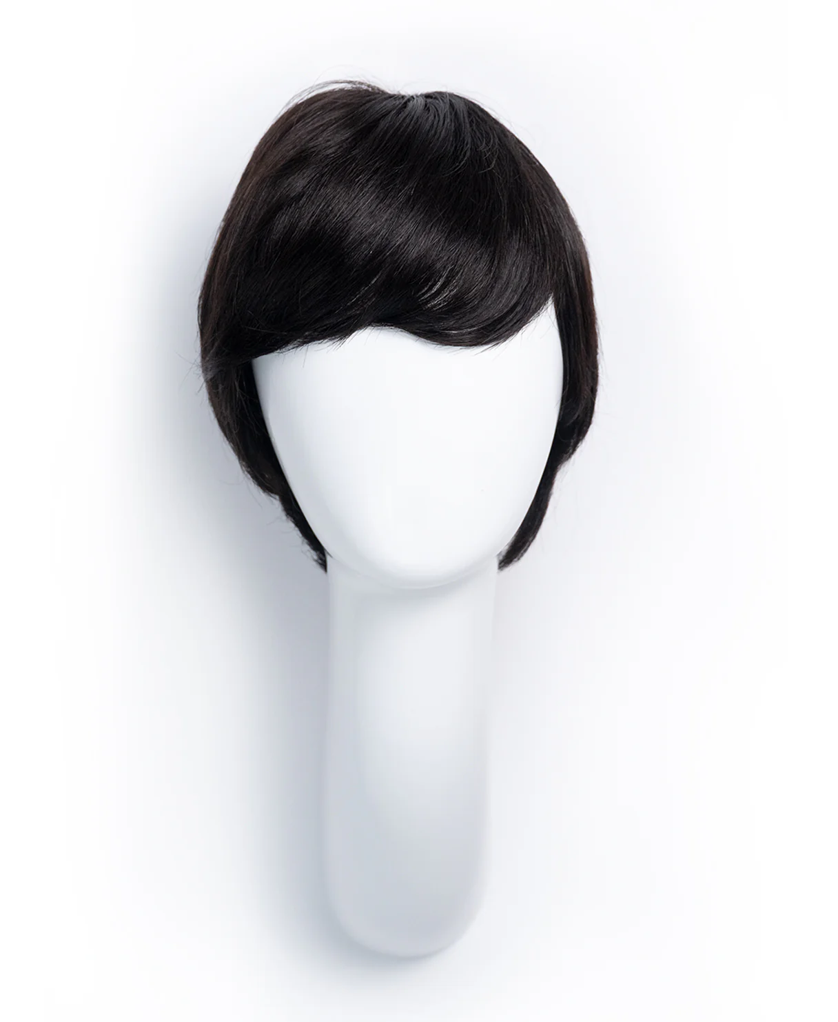 pixie human wig with bangs - 4" black. - Image 6