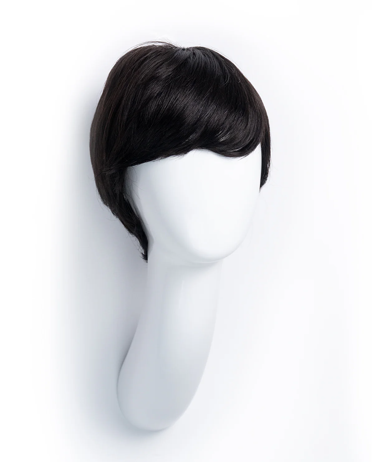 pixie human wig with bangs - 4" black. - Image 7