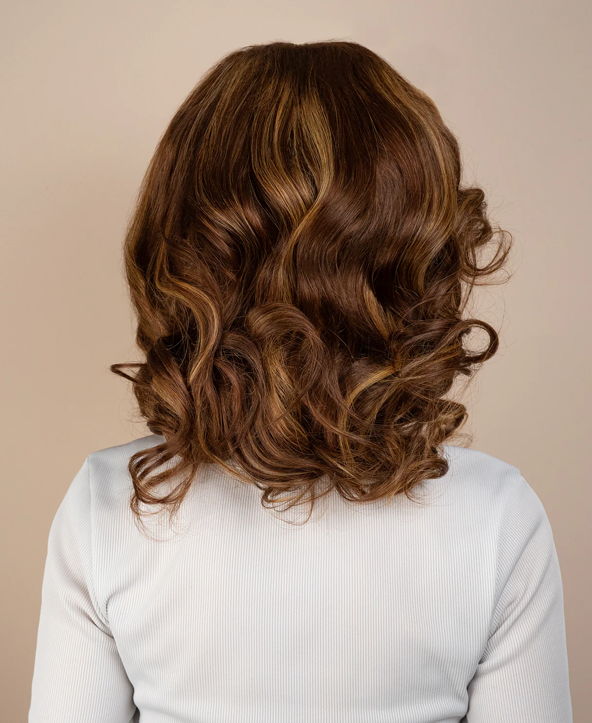 put on & go human wig blowout - 14" medium brown balayage. - Image 2