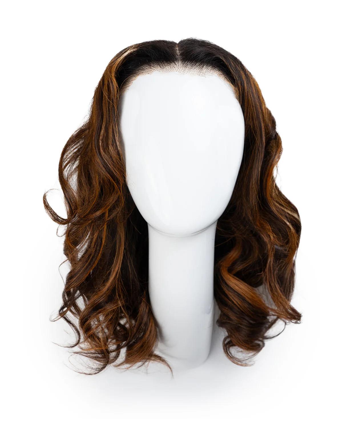 put on & go human wig blowout - 14" rusty brown balayage. - Image 8