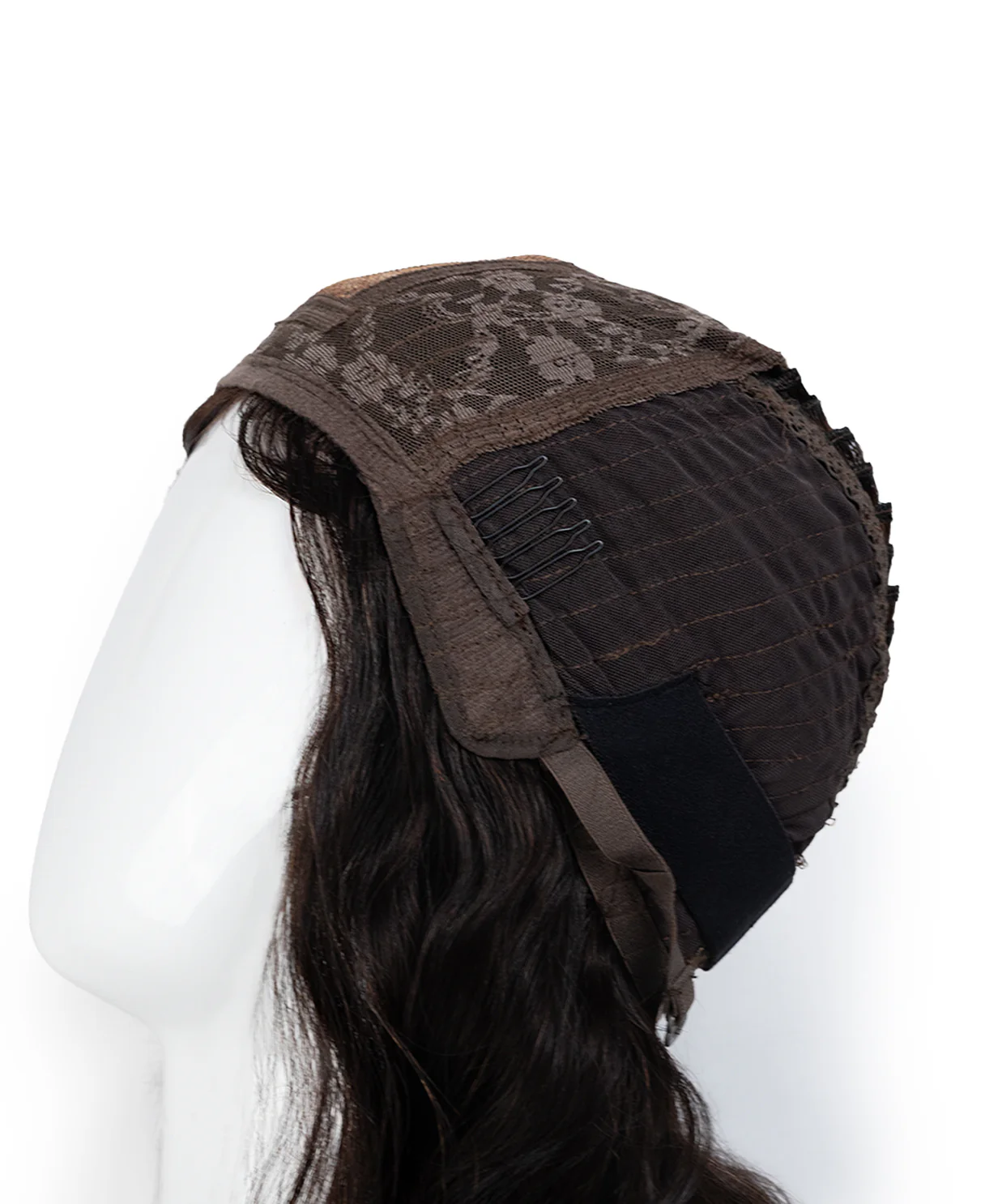 put on & go human wig - 16" brown melt with bangs. - Image 8