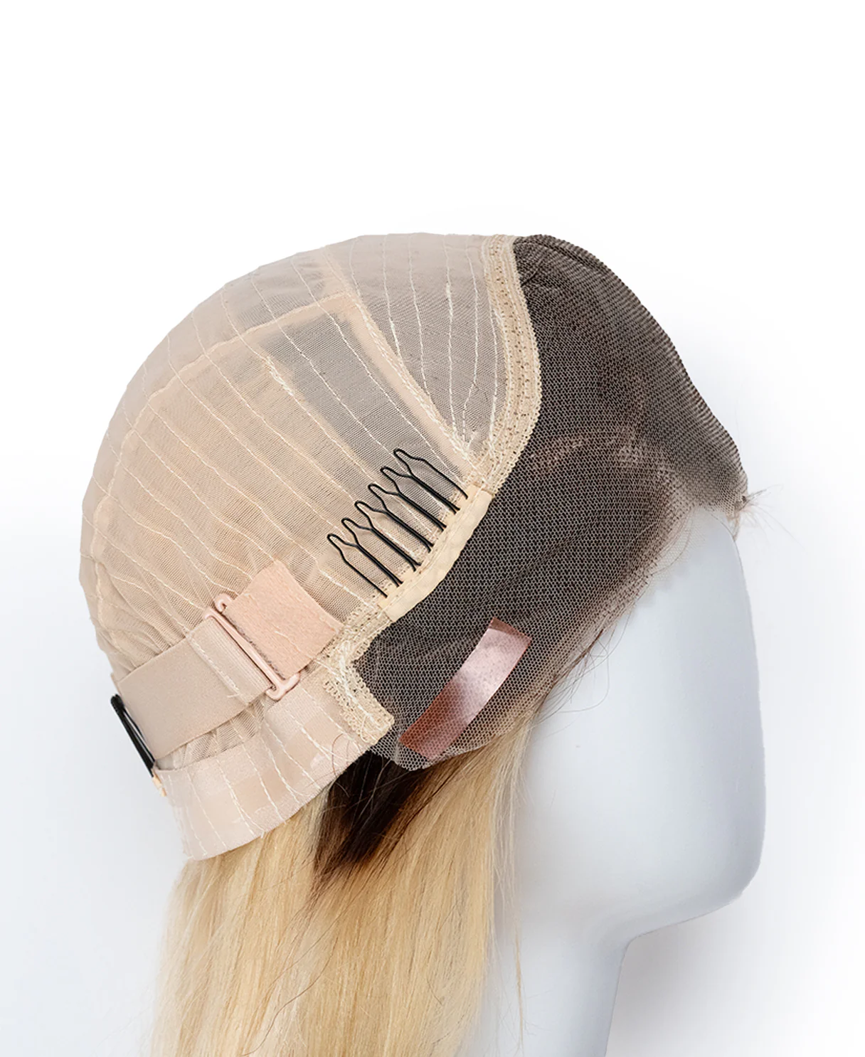 put on & go human wig - 20" rooted blonde. - Image 5