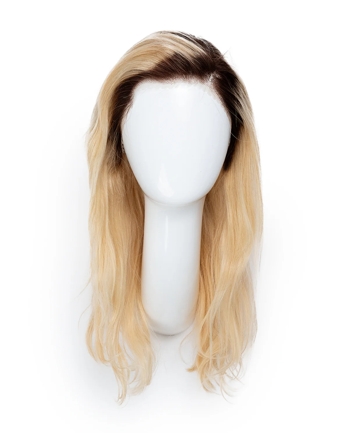 put on & go human wig - 20" rooted blonde. - Image 8