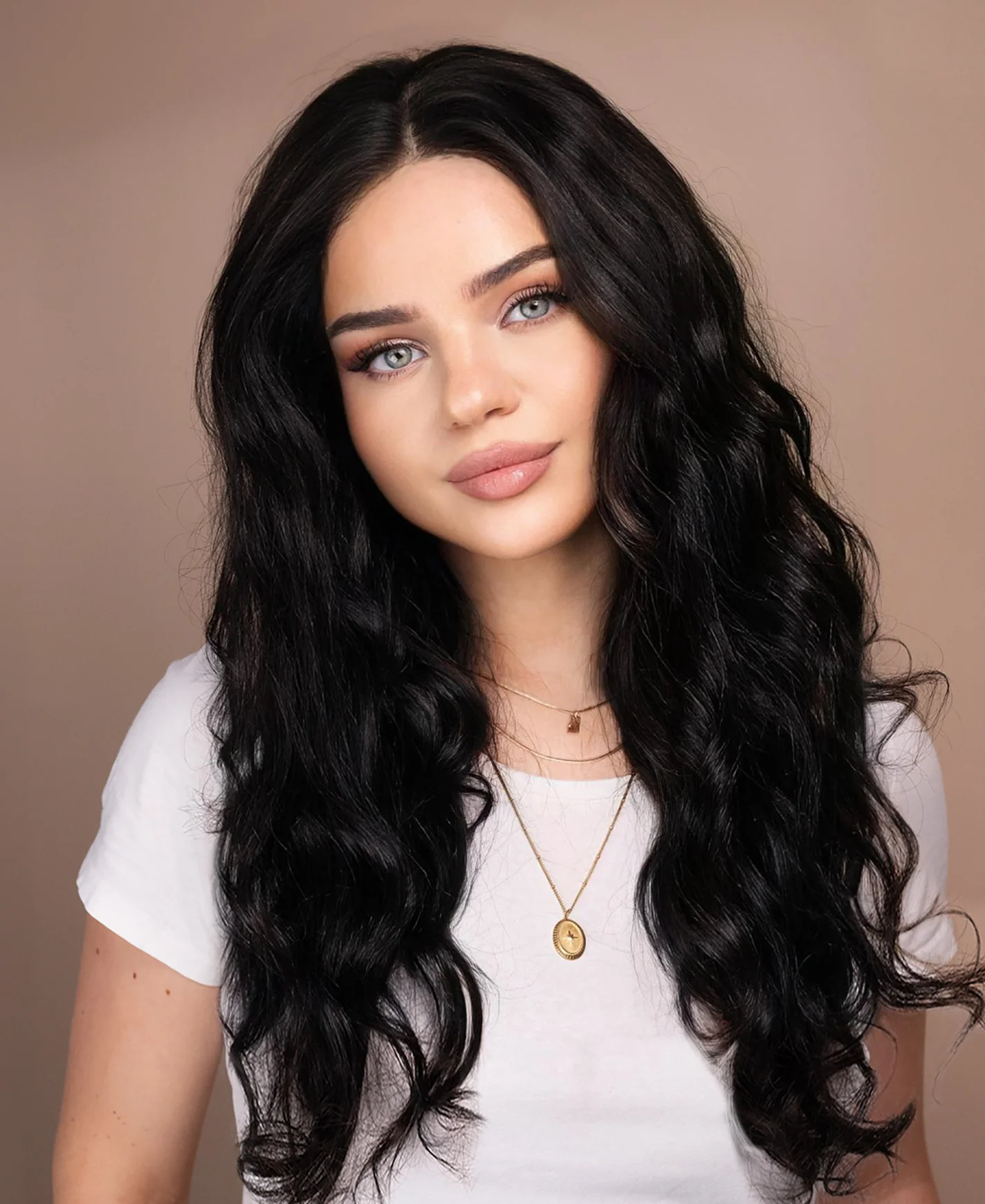 put on & go pre-cut lace curly human wig - 24" natural black. - Image 3