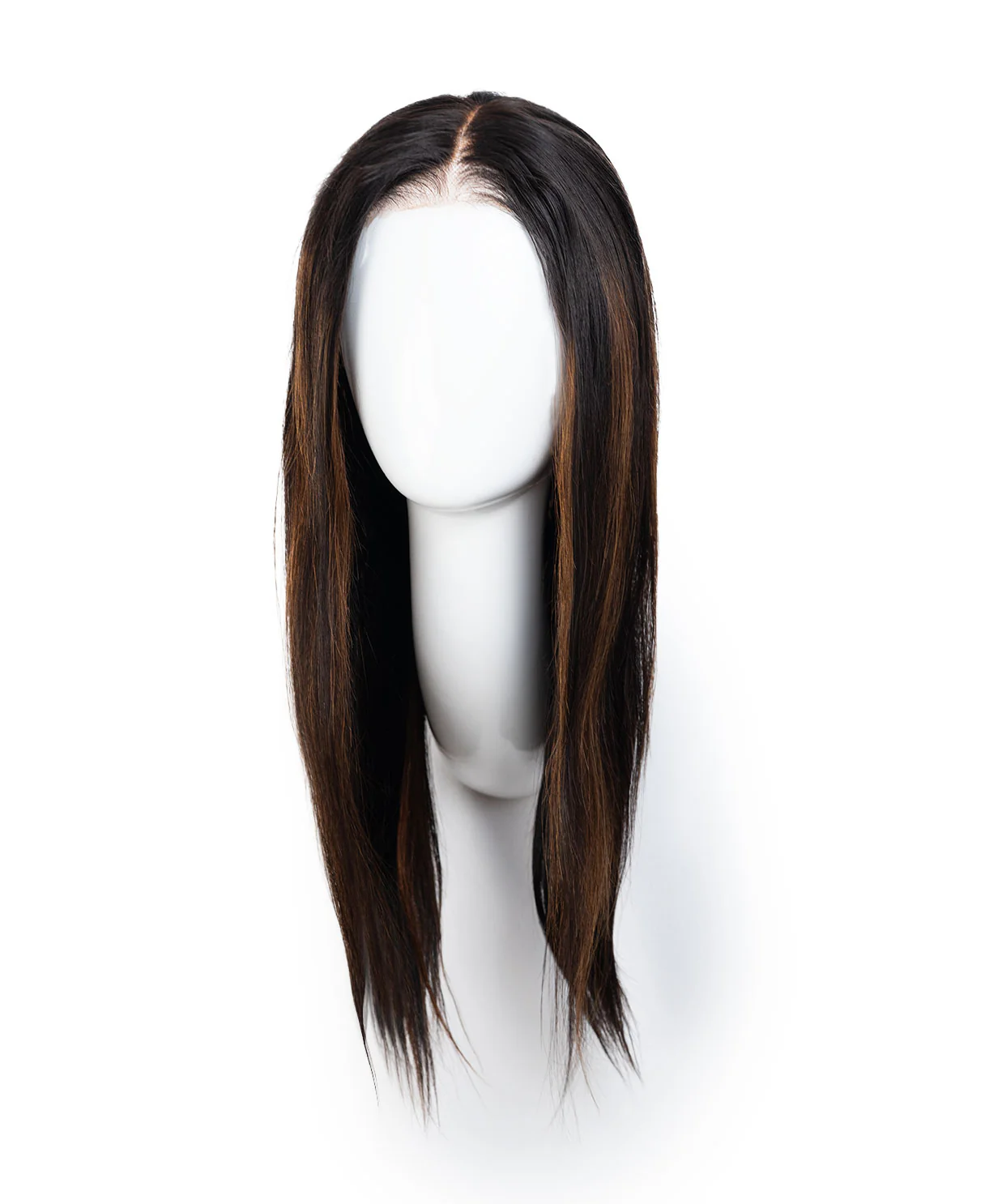 put on & go pre-cut lace human wig - 18" mocha balayage. - Image 10