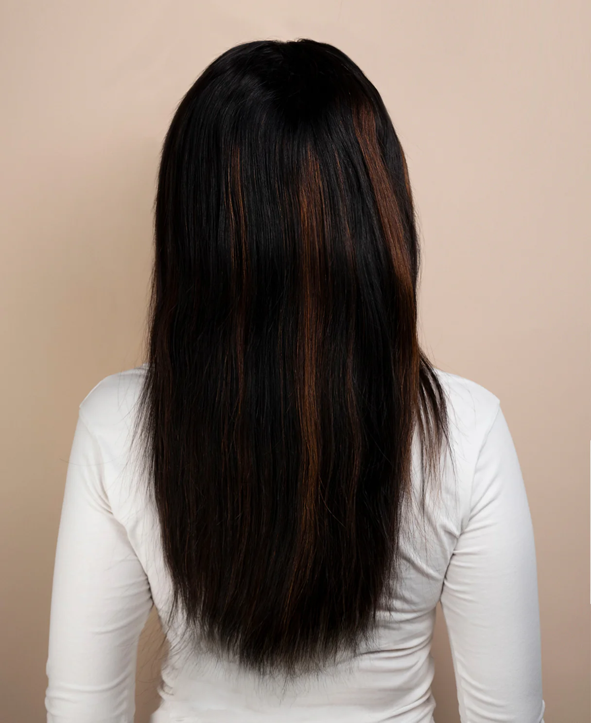 put on & go pre-cut lace human wig - 18" mocha balayage. - Image 2