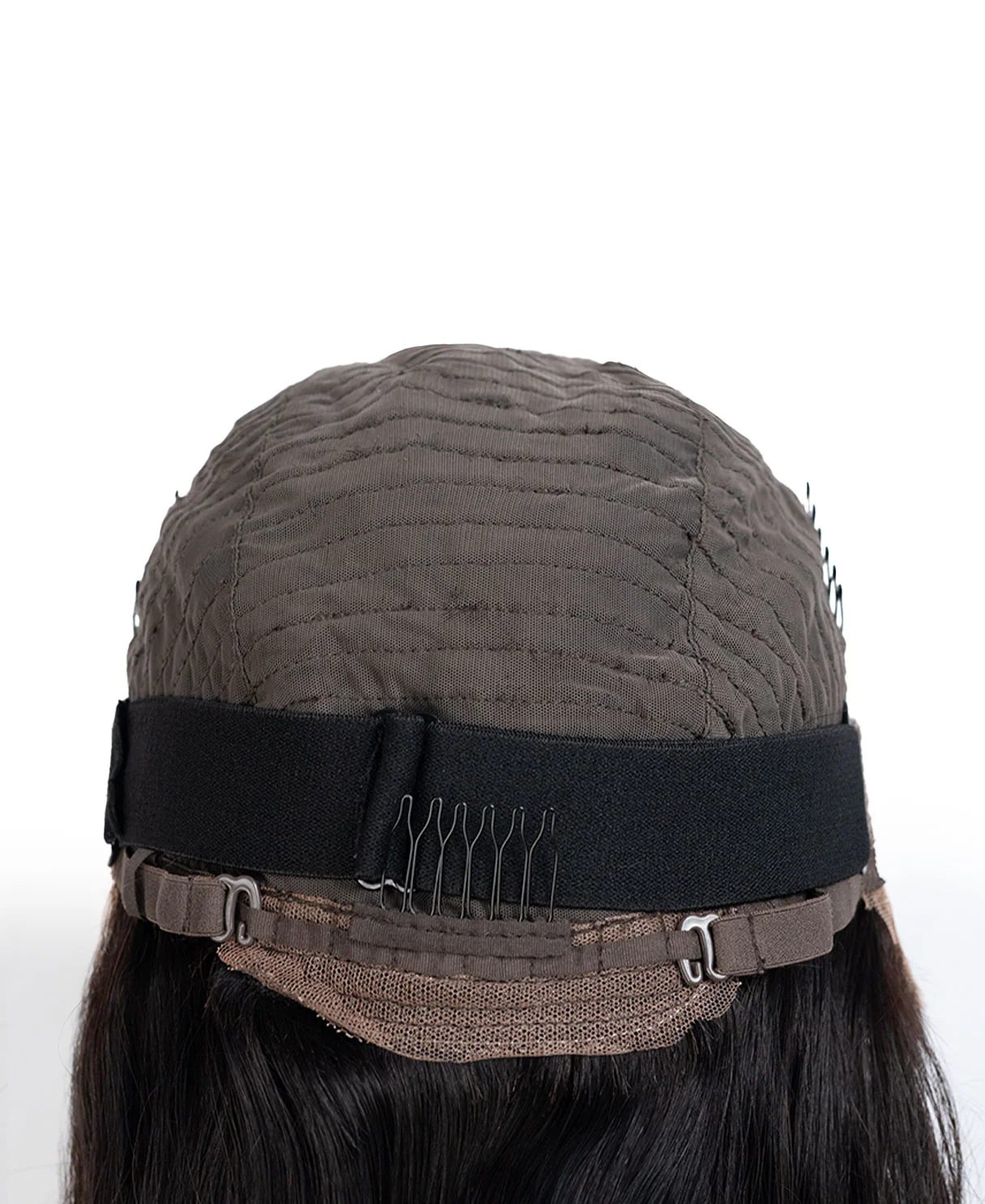 put on & go pre-cut lace human wig - 18" mocha balayage. - Image 8