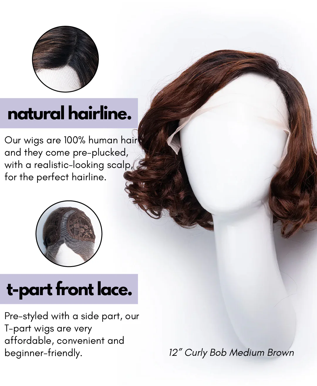 short wedge human Wig - 6” natural black. - Image 6