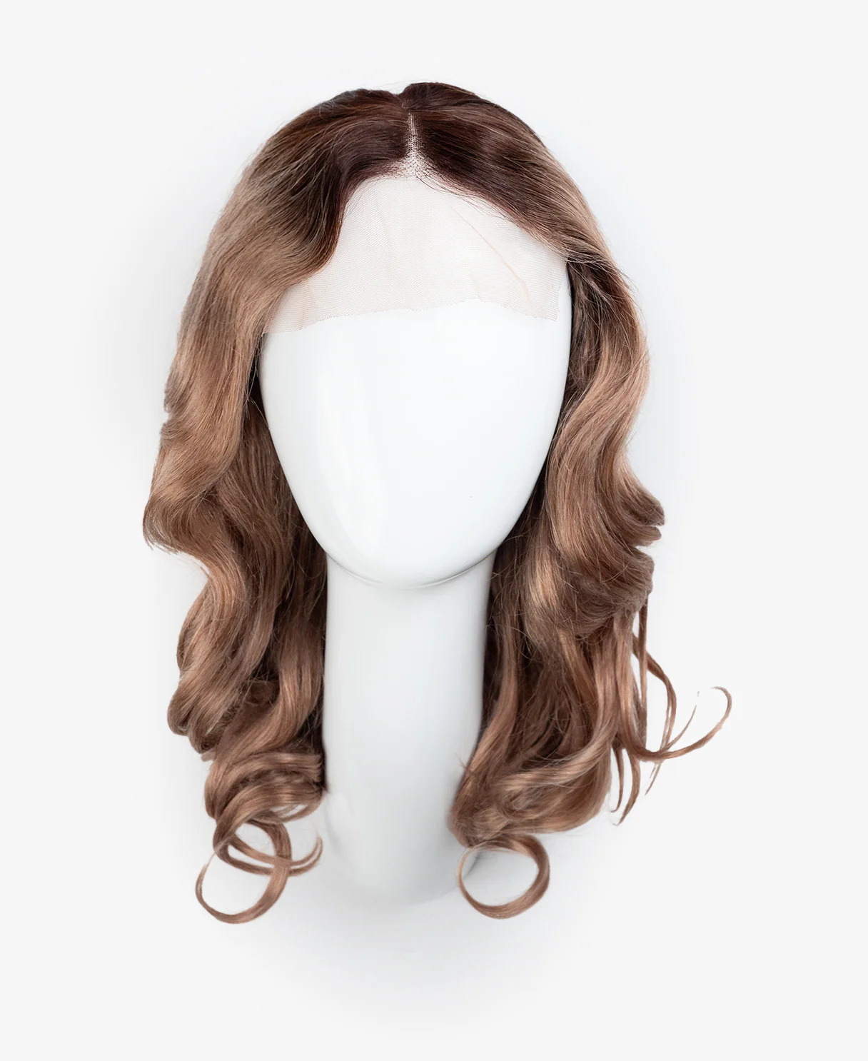 soft curls front lace wig - 14" rooted champagne blonde. - Image 7
