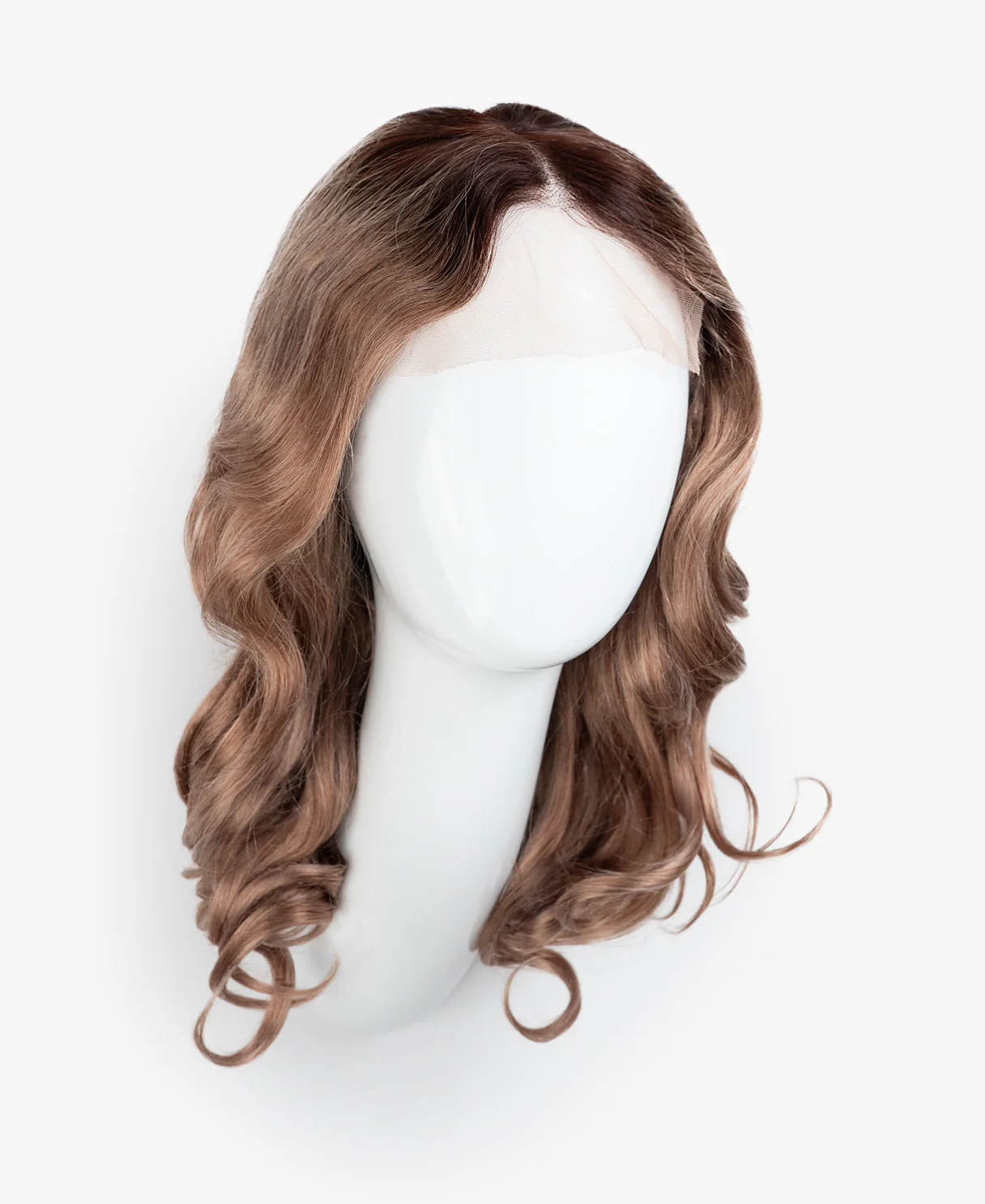 soft curls front lace wig - 14" rooted champagne blonde. - Image 8