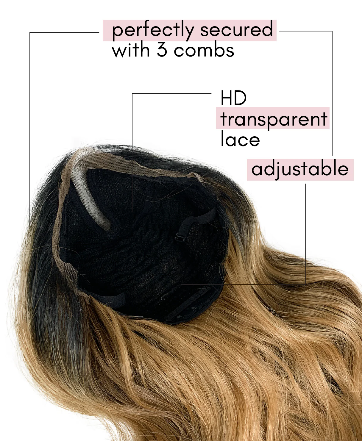 vegan fiber wig - 24" caramel balayage moneypiece. - Image 4