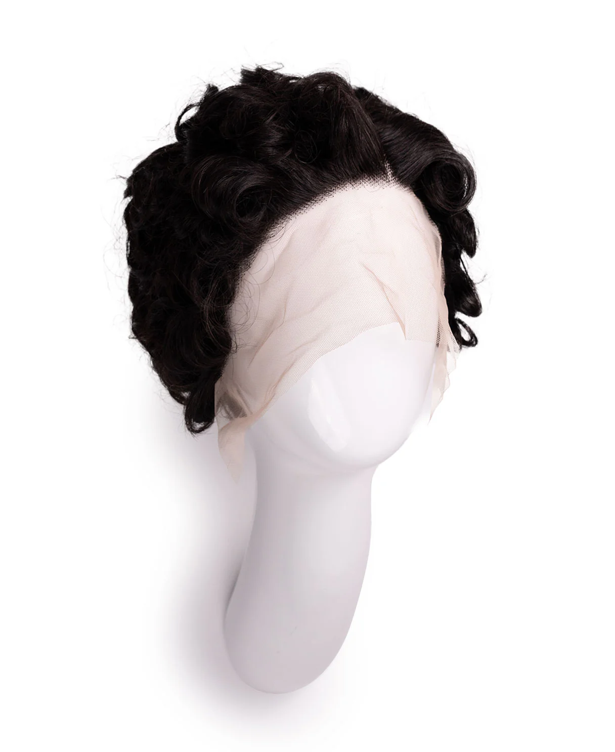 t-part curly human wig - 6" natural black. - Image 6
