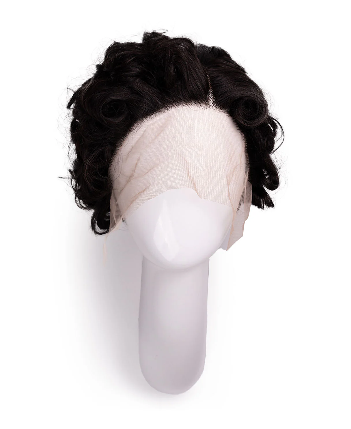 t-part curly human wig - 6" natural black. - Image 7