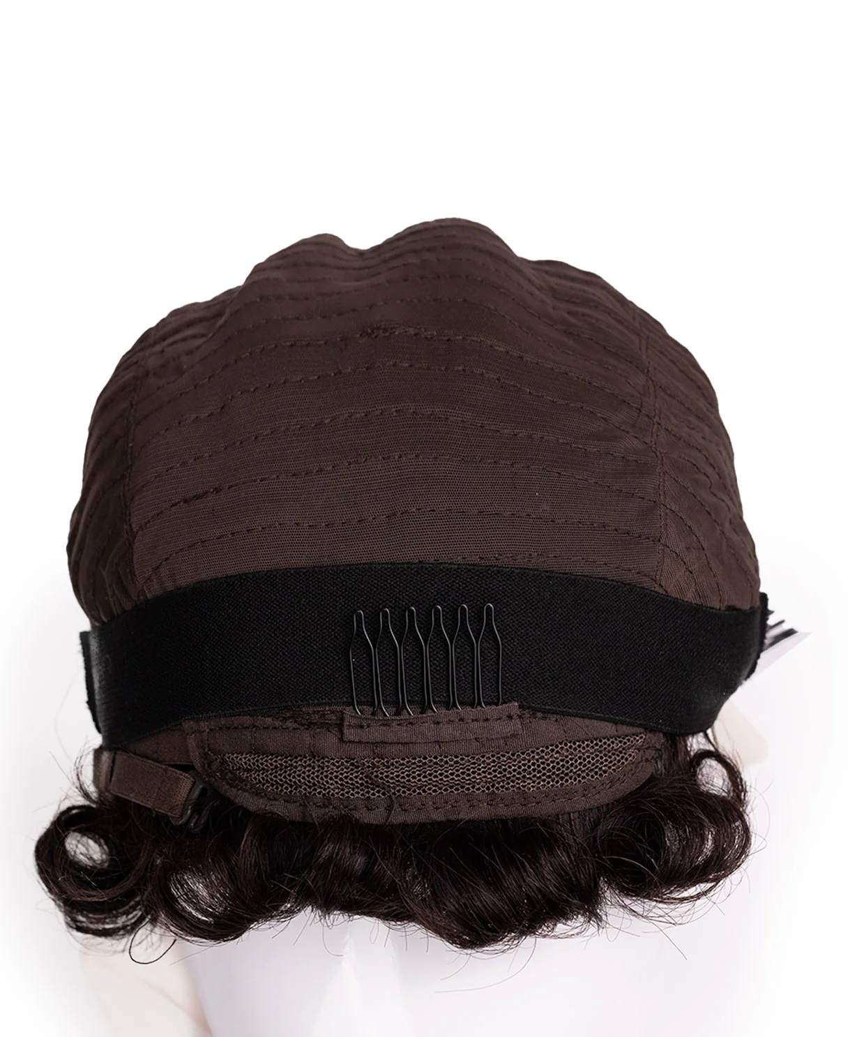 t-part curly human wig - 6" natural black. - Image 8