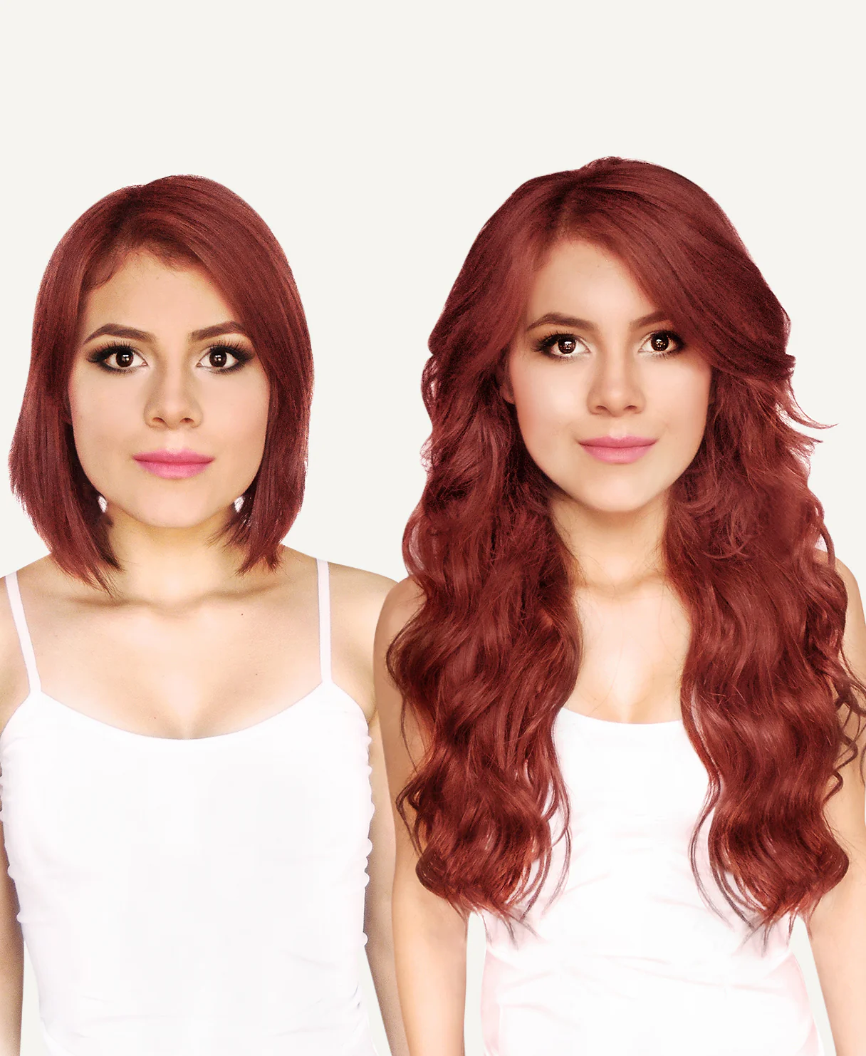 tape-in hair extensions ruby red. - Image 6