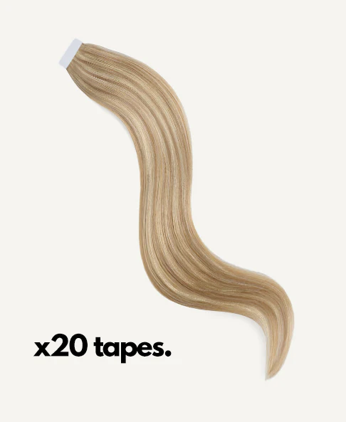 tape-in hair extensions rooted blonde highlights. - Image 3