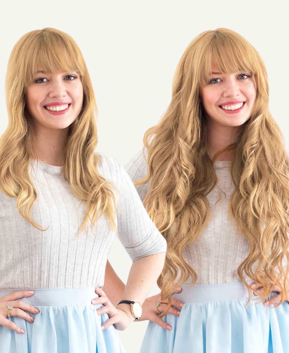 tape-in hair extensions medium blonde. - Image 5