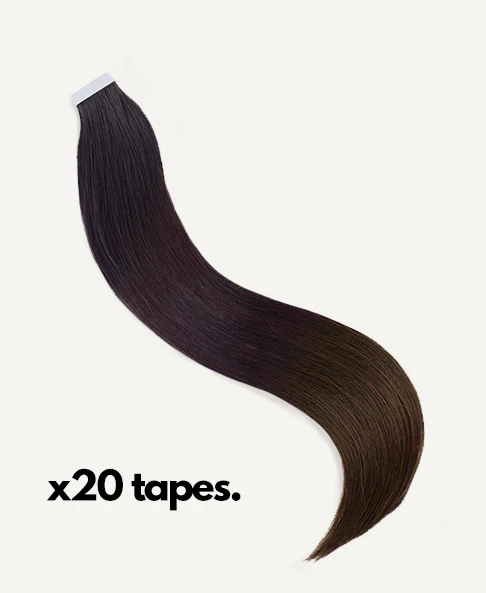 tape-in hair extensions dimensional brown. - Image 3