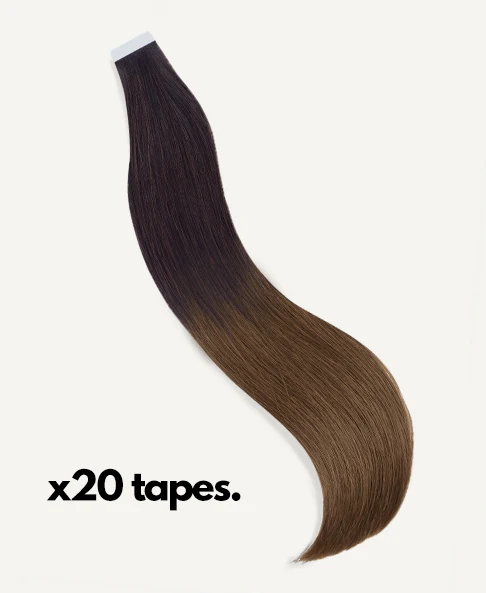 tape-in hair extensions brown melt. - Image 3
