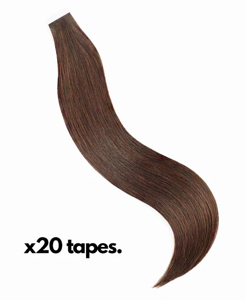 tape-in hair extensions medium brown. - Image 3