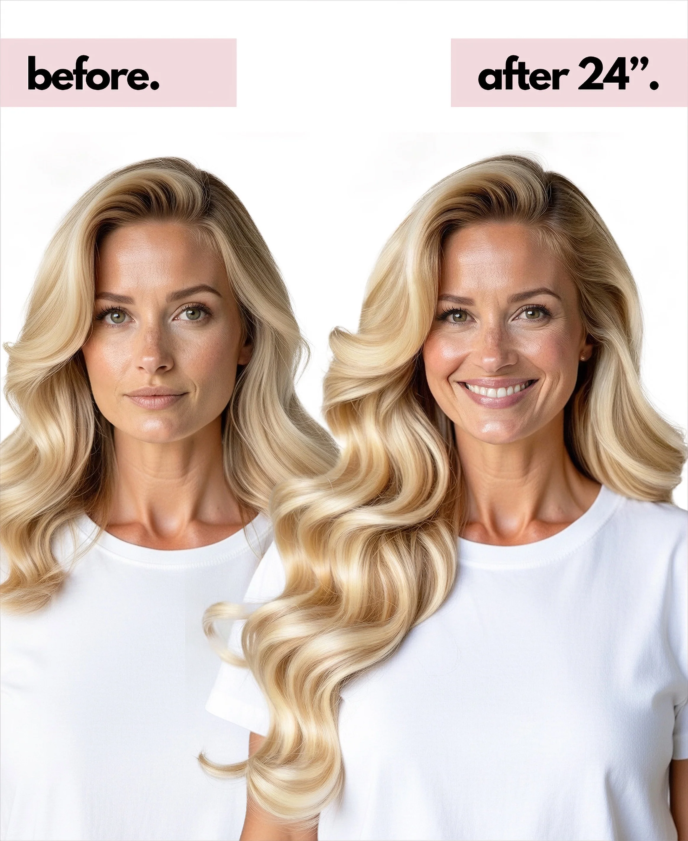 invisible clip-in hair extensions golden highlights. - Image 4