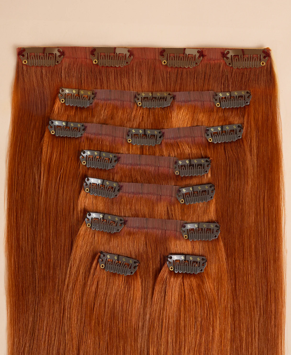 invisible clip-in hair extensions copper. - Image 3