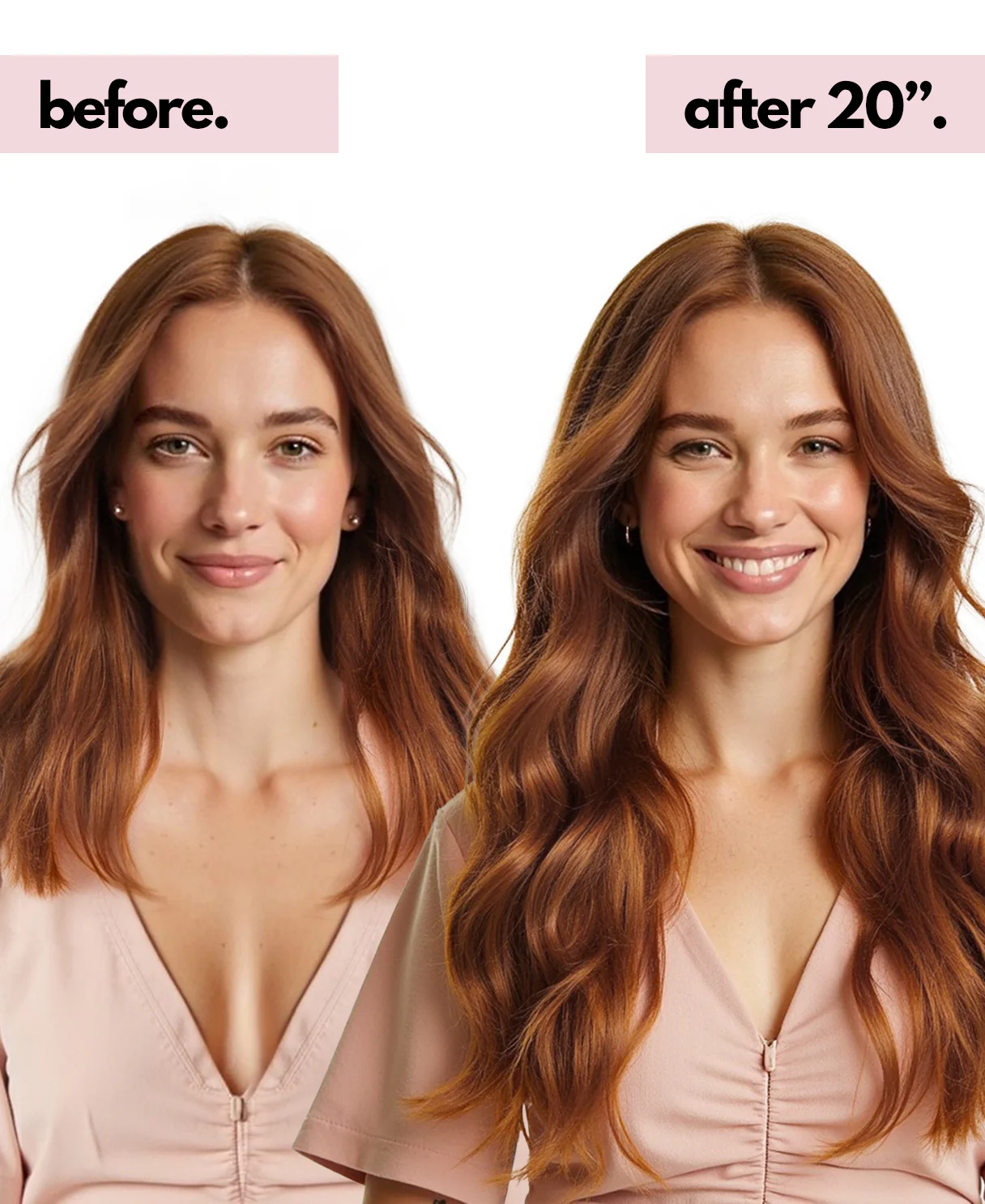 invisible clip-in hair extensions copper. - Image 4
