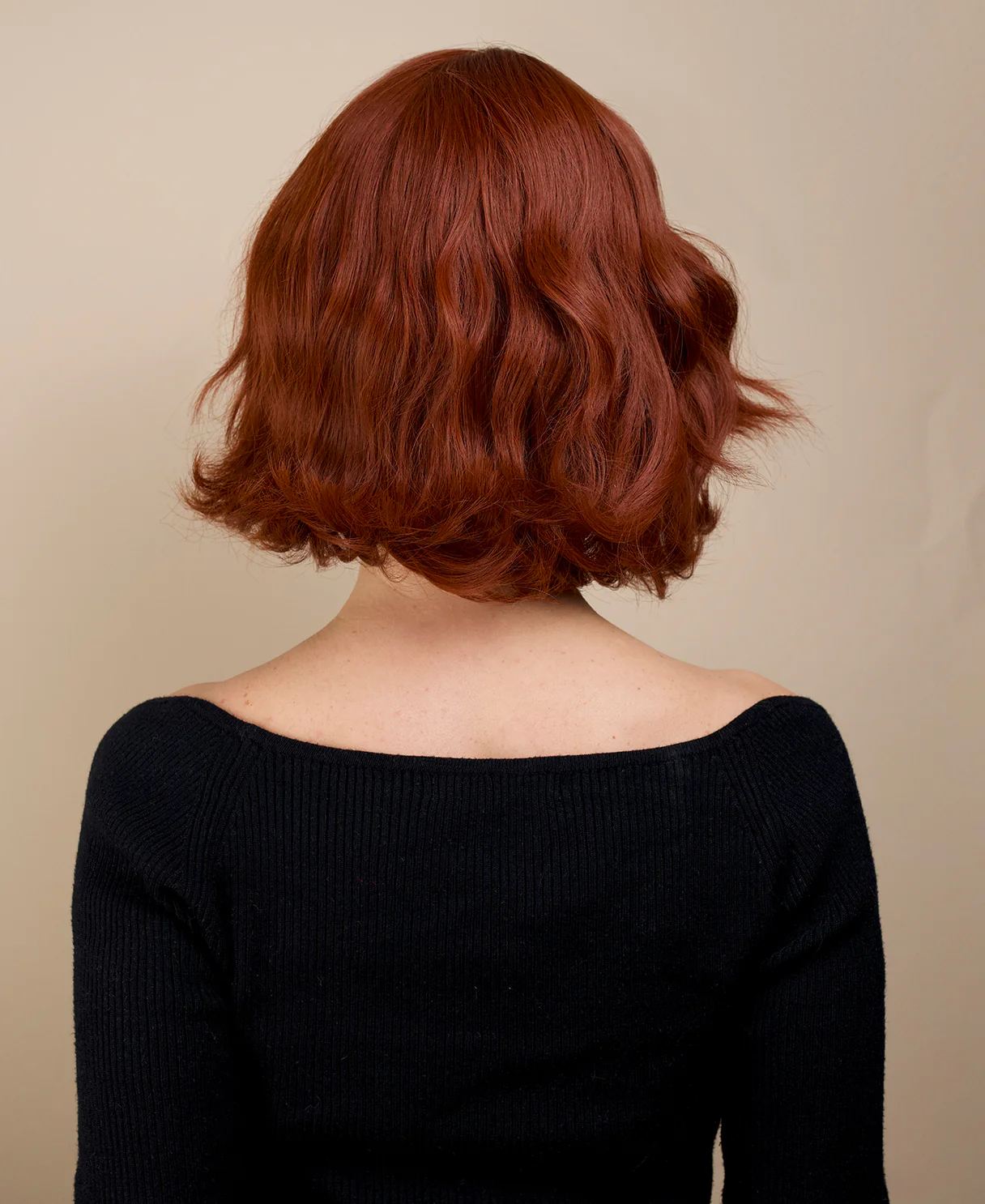 vegan fiber wig - 10" copper with fringe. - Image 2