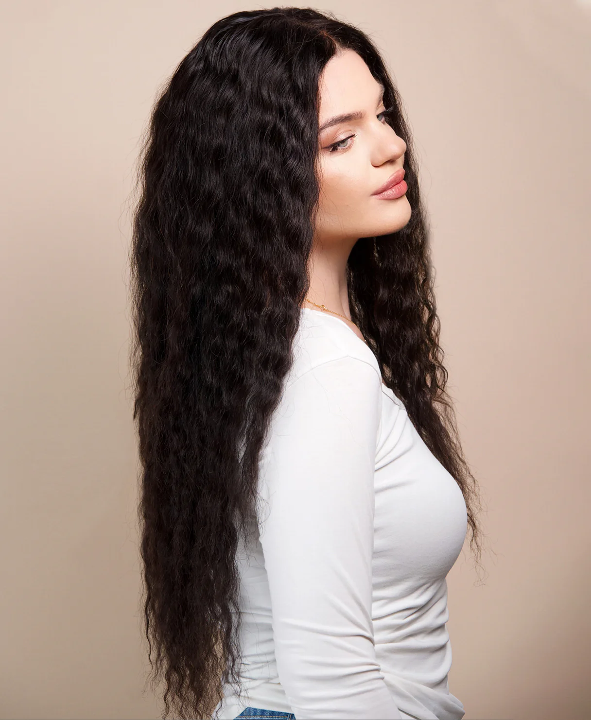 wavy human wig - 22” natural black. - Image 5