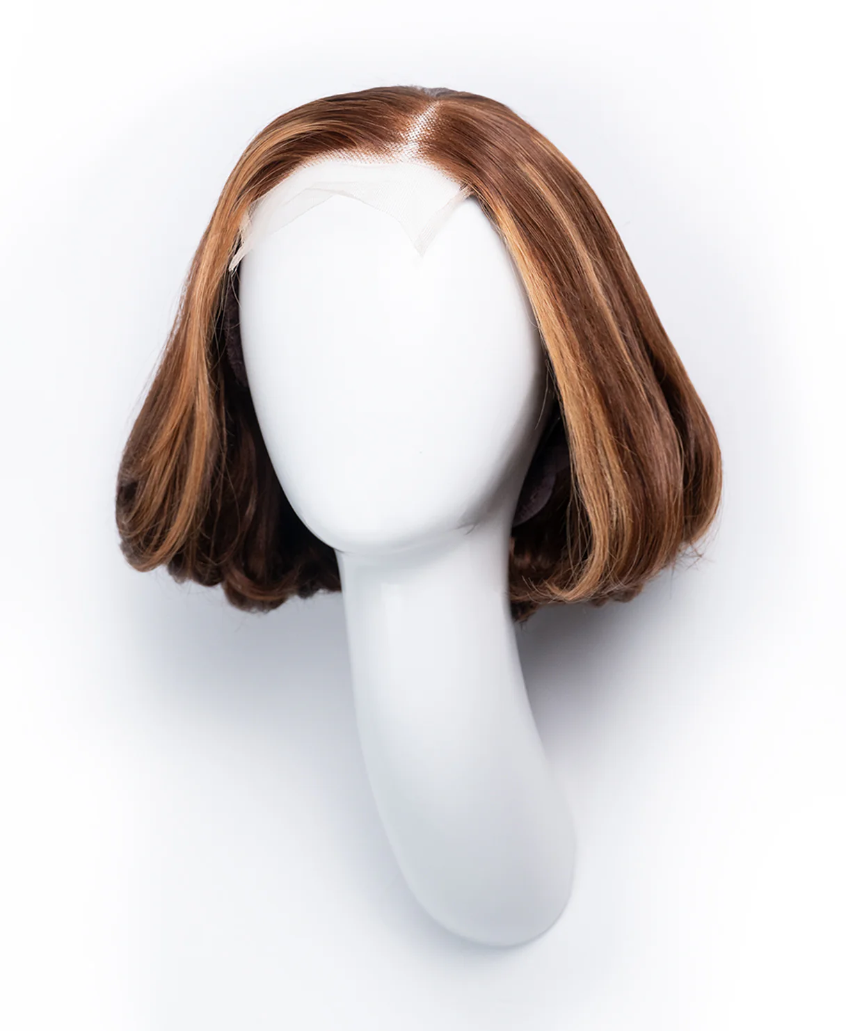 wedge bob human wig - 8" caramel highlights. - Image 6