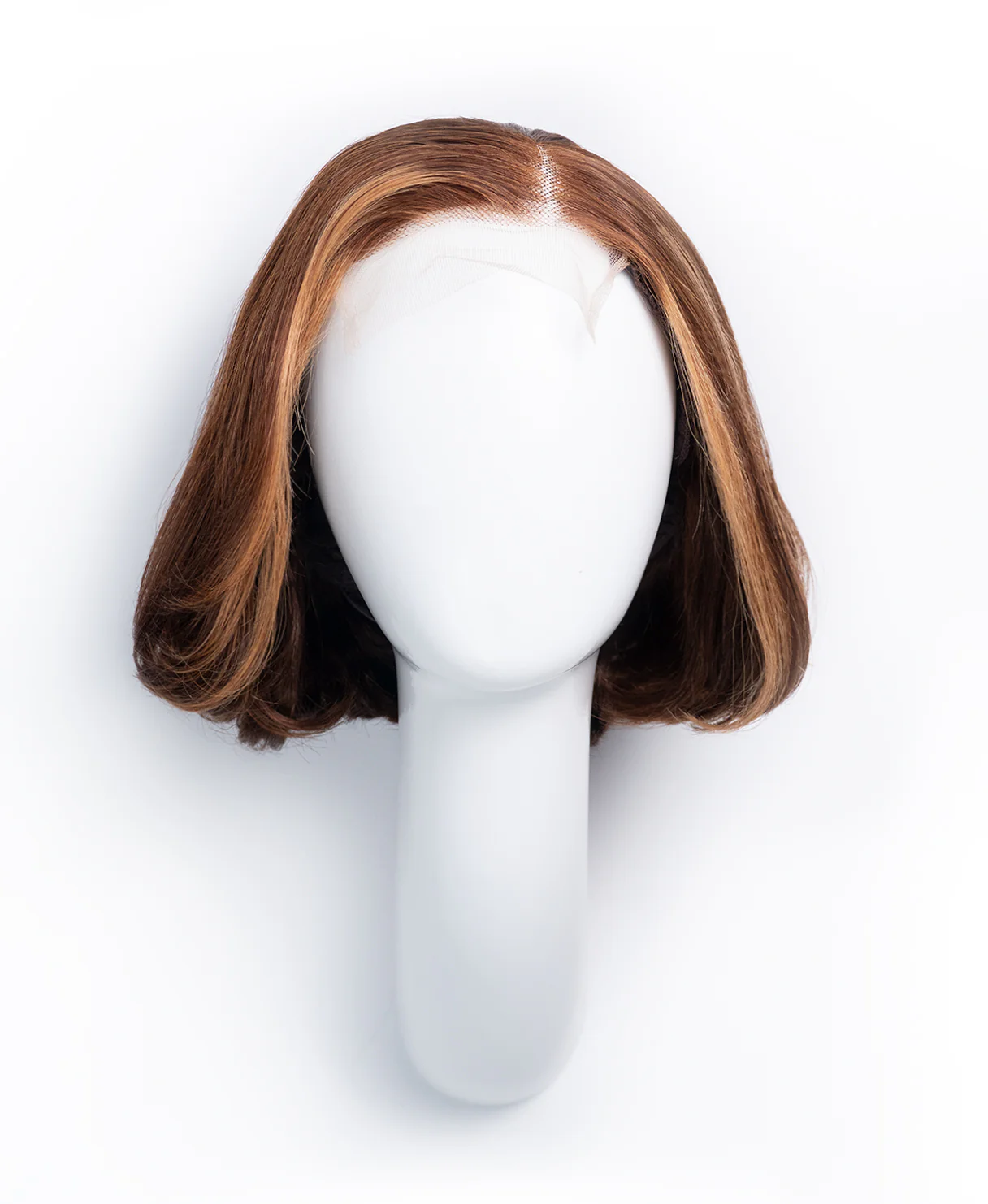 wedge bob human wig - 8" caramel highlights. - Image 7