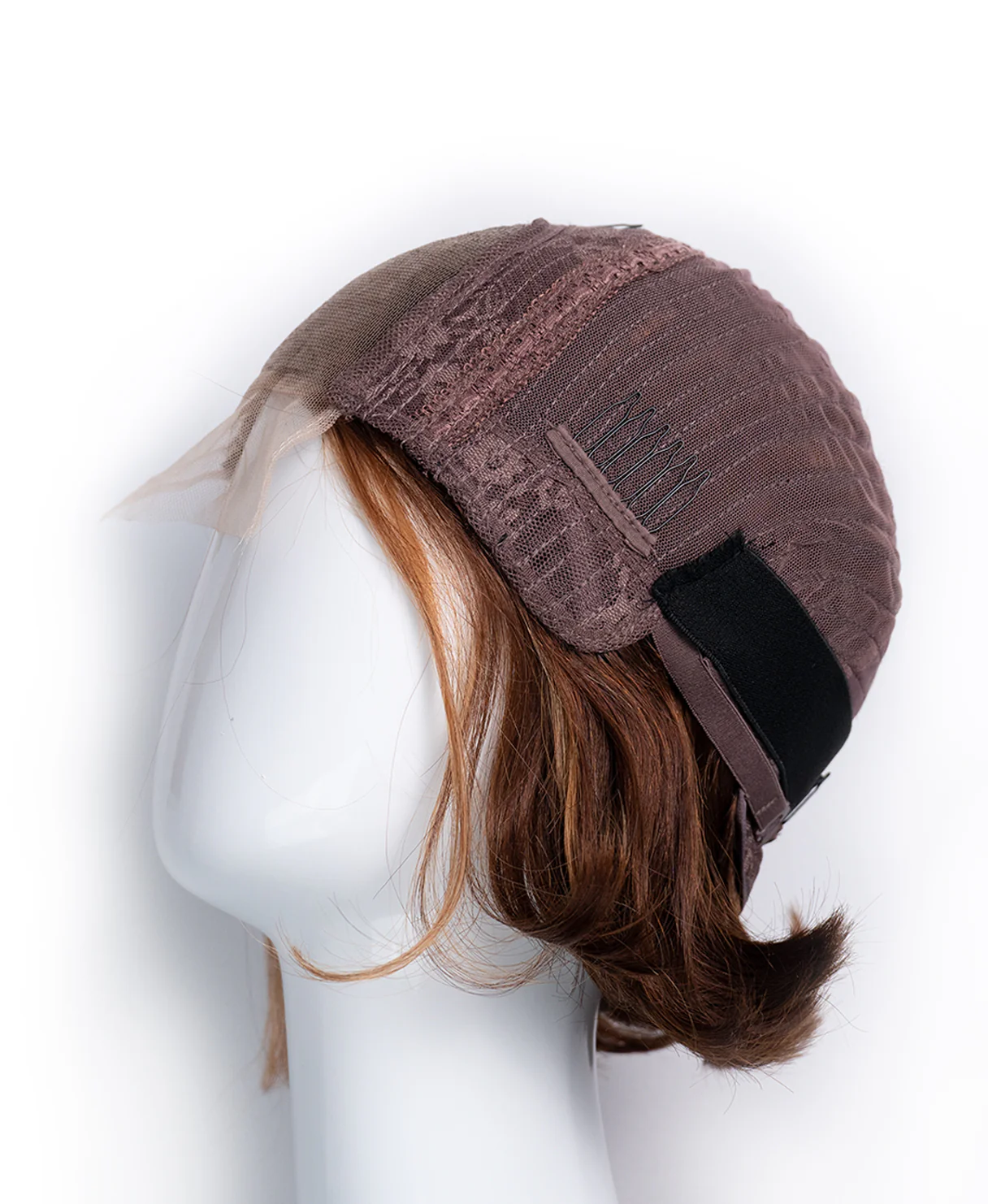 wedge bob human wig - 8" caramel highlights. - Image 8