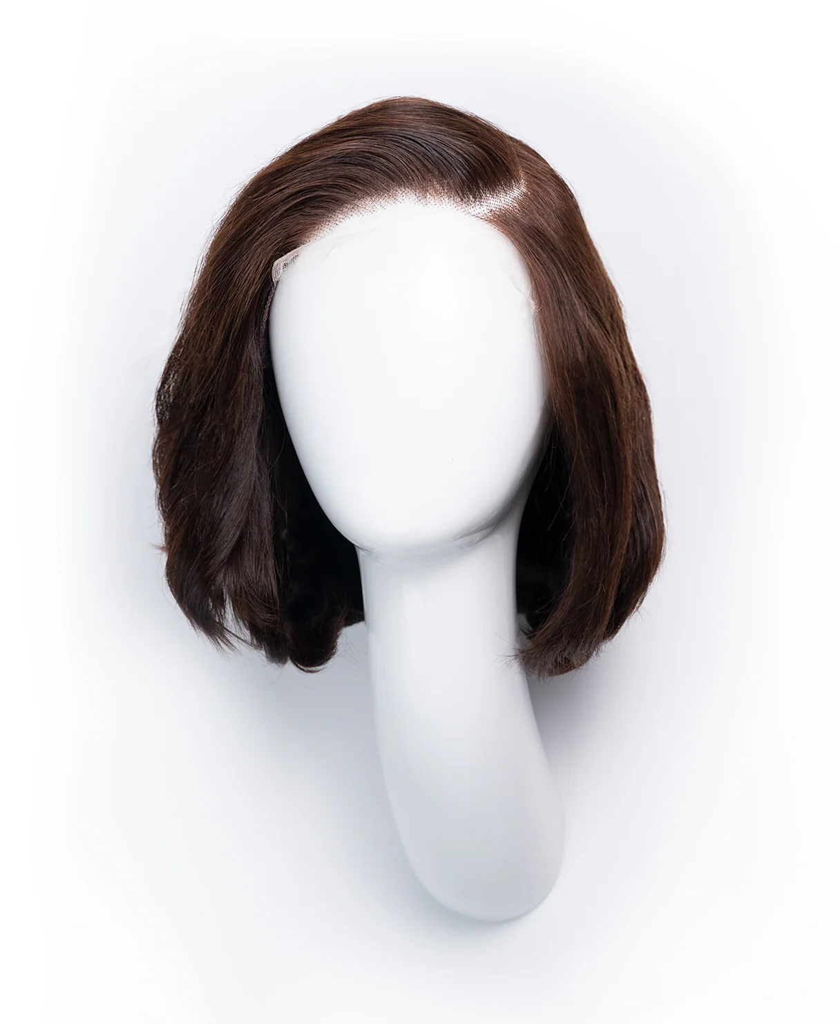 wedge bob t-part human wig - 8" chocolate brown. - Image 7