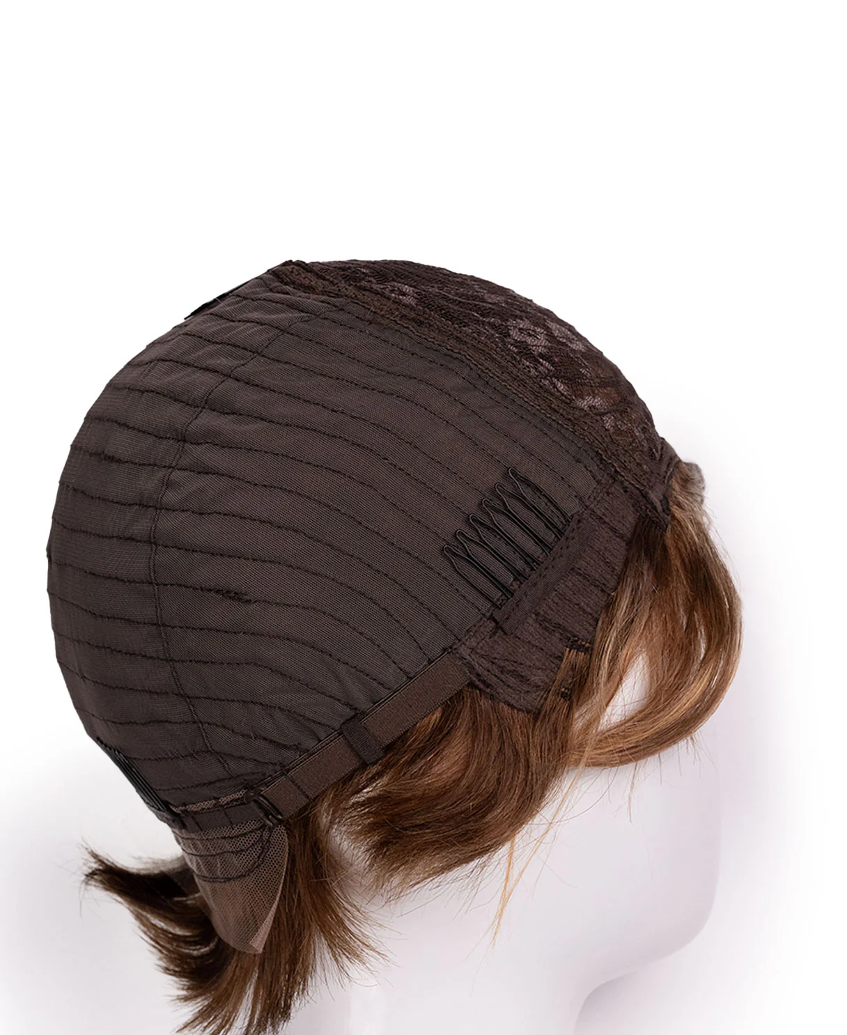 wedge cut human wig - 8" bronzed highlights. - Image 8