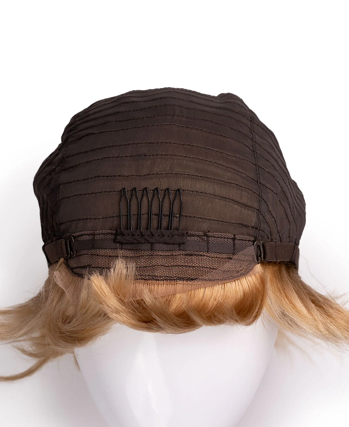 wedge cut human wig - 8" honey blonde. - Image 8
