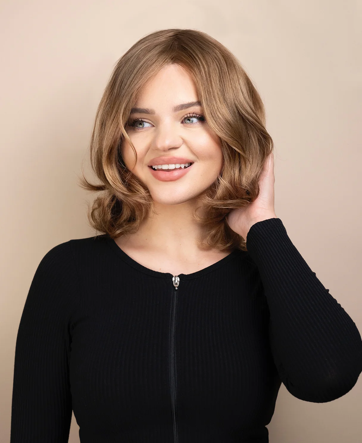european virgin hair wig - 10" medium blonde.