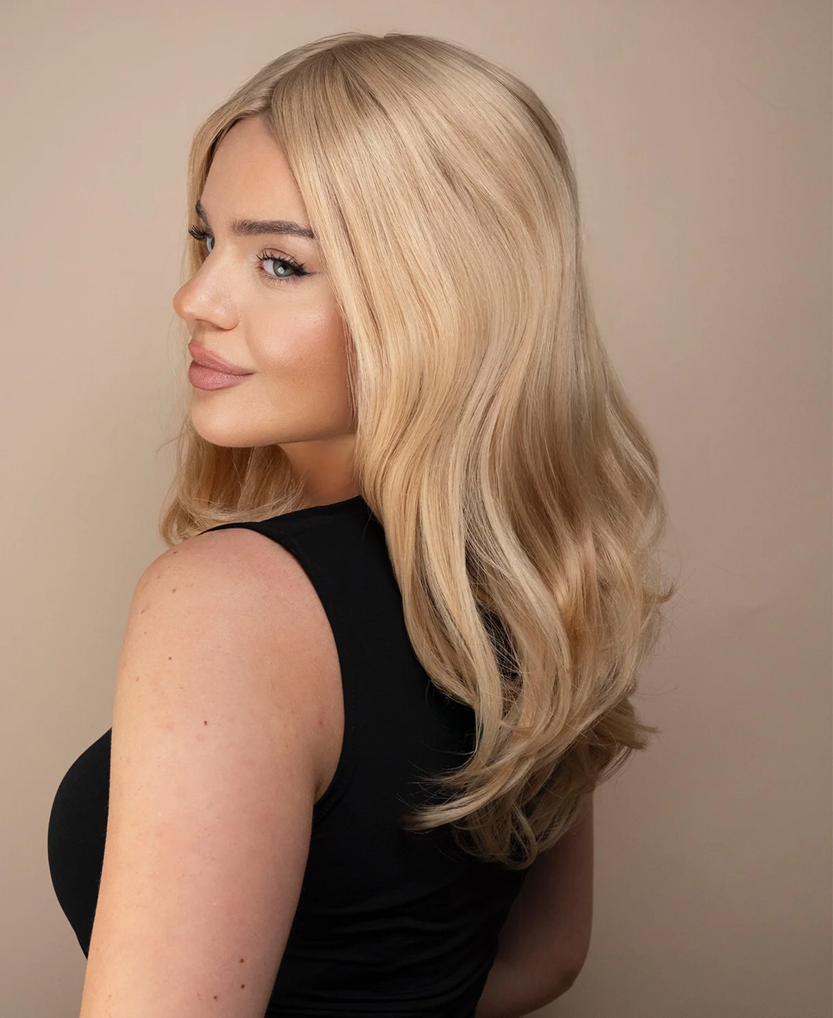 lace front mono wig - 13" golden babylights. - Image 5