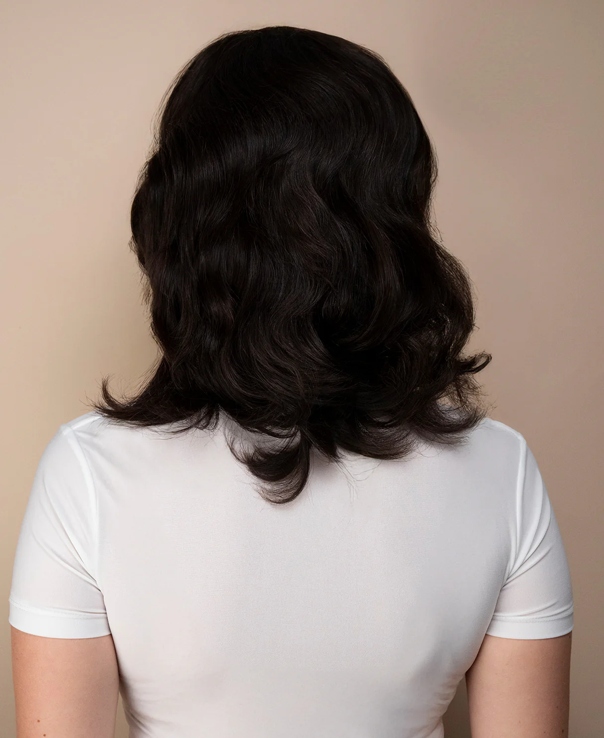 lace front mono wig - 9" dark brown. - Image 2