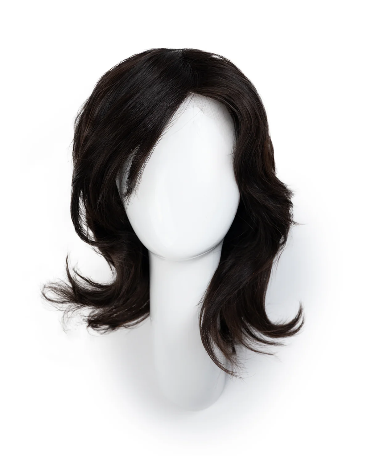 lace front mono wig - 9" dark brown. - Image 6
