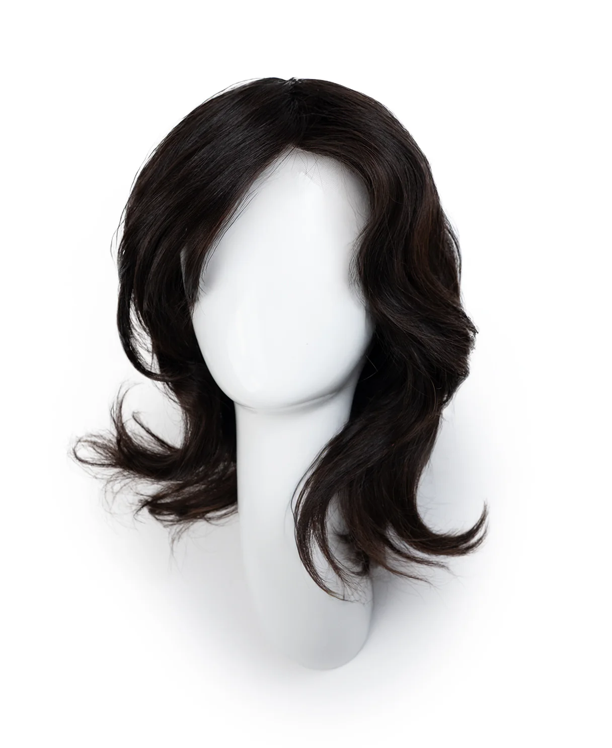 lace front mono wig - 9" dark brown. - Image 7