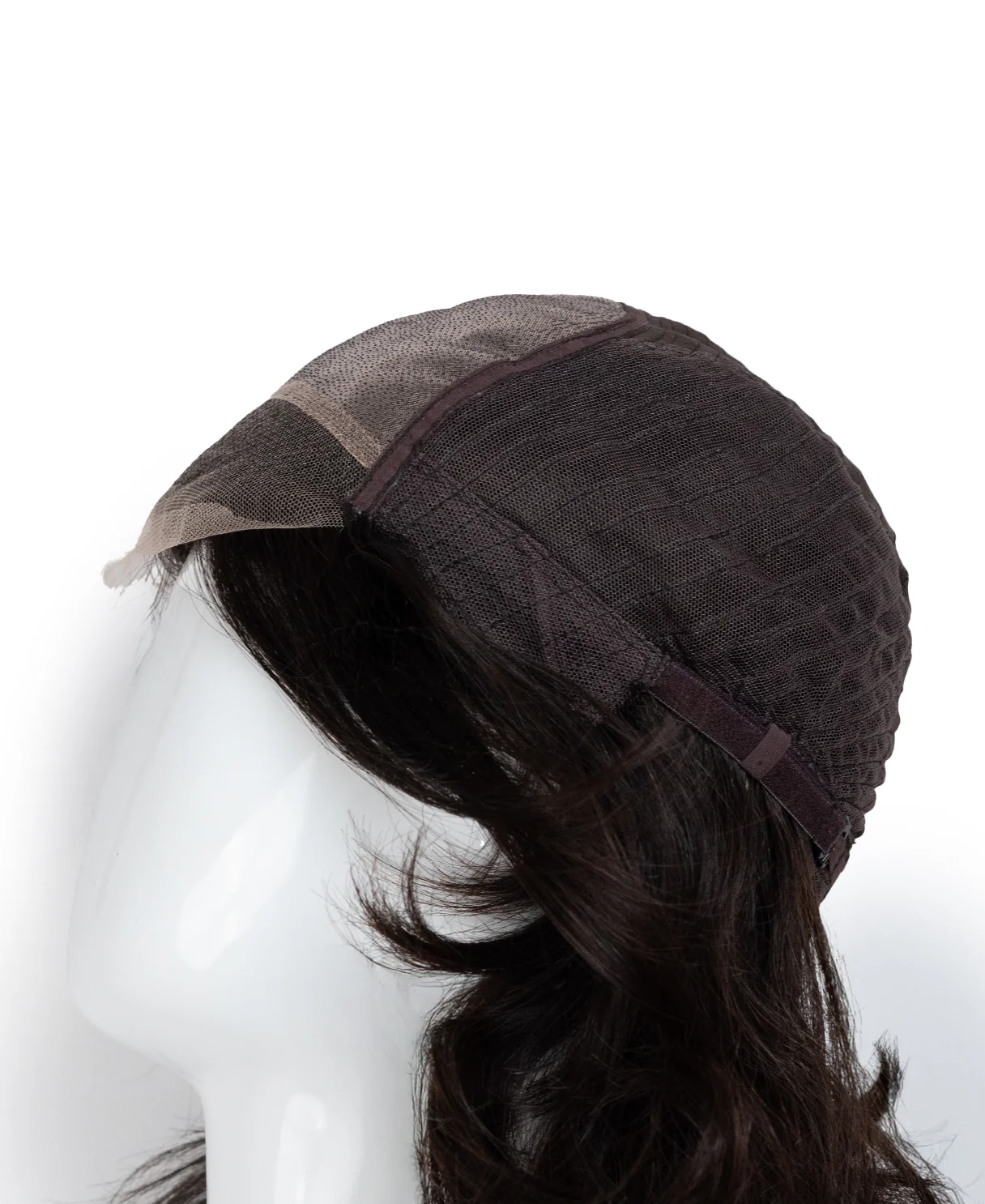 lace front mono wig - 9" dark brown. - Image 8