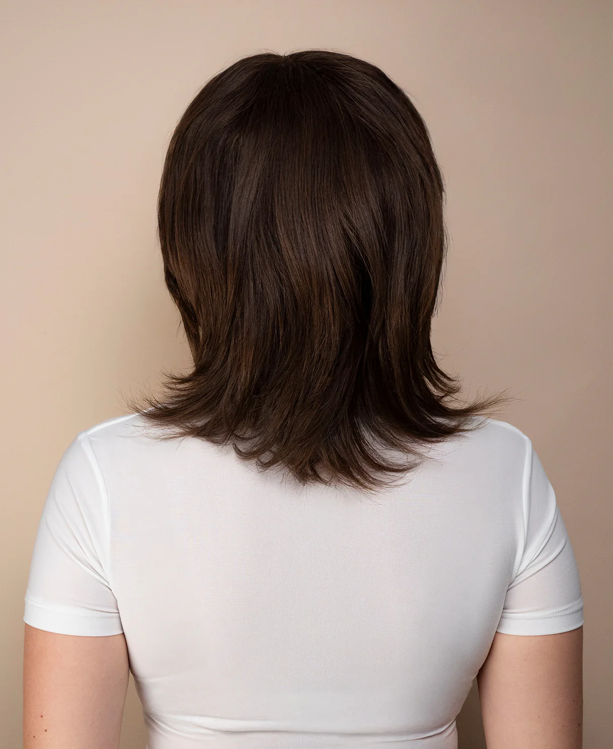 lace front mono wig - 6" chocolate brown. - Image 2