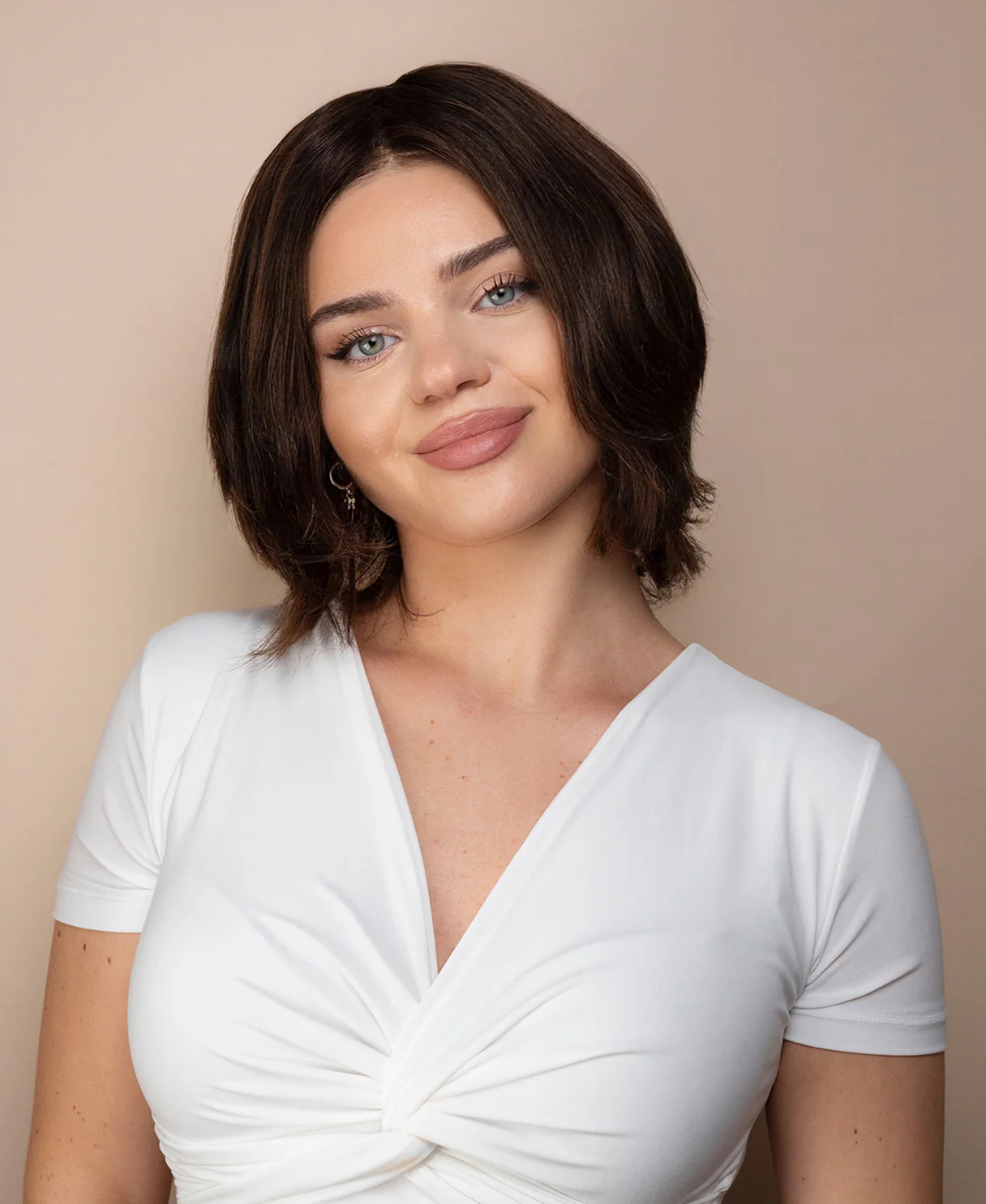 lace front mono wig - 6" chocolate brown. - Image 4