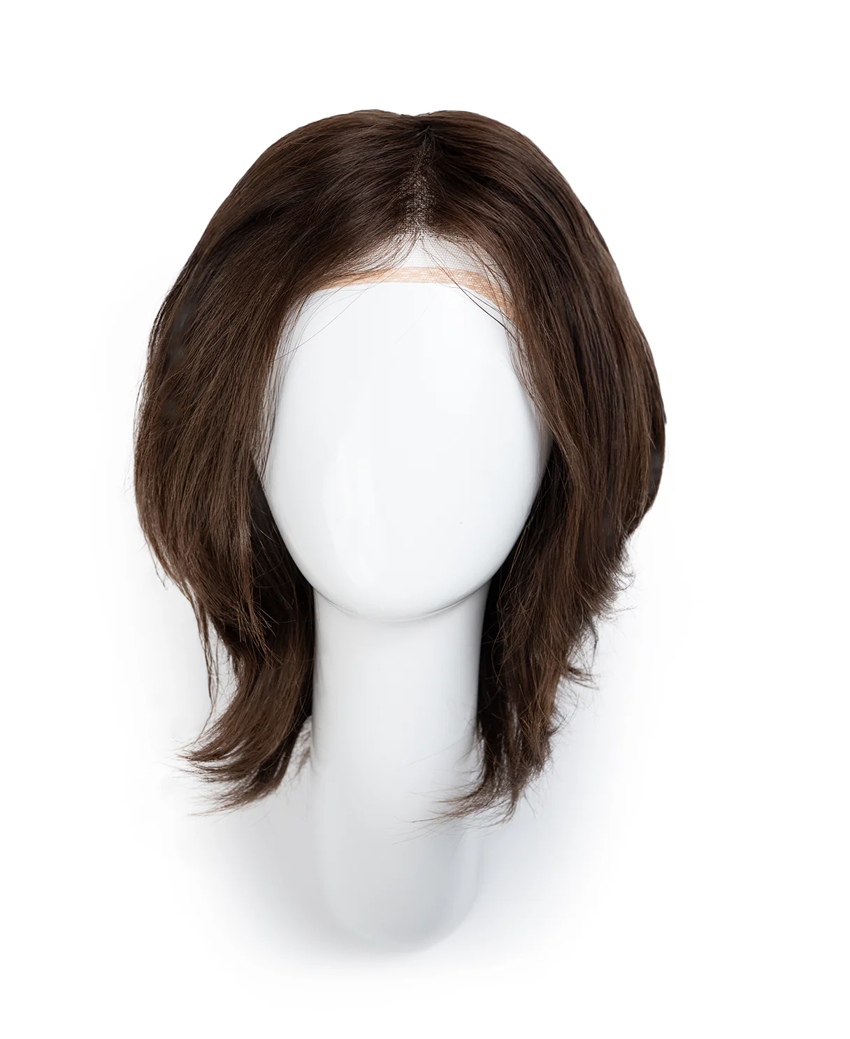 lace front mono wig - 6" chocolate brown. - Image 6